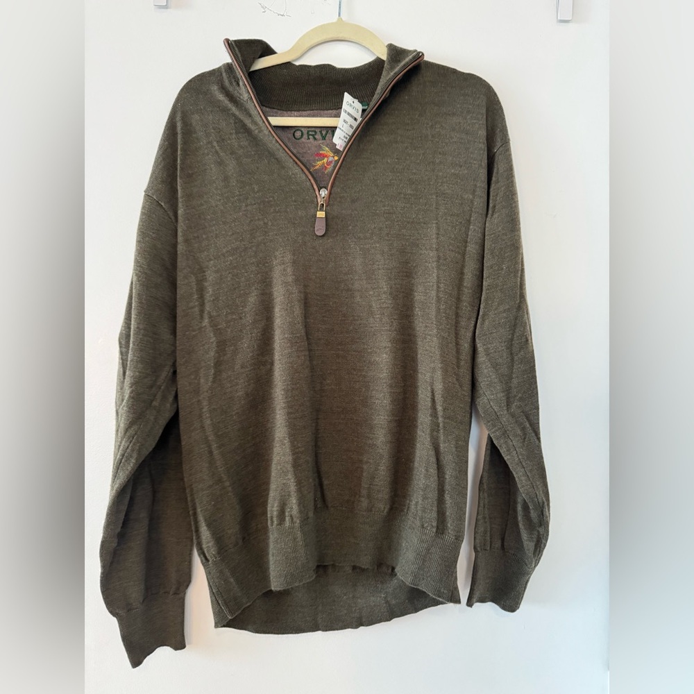 NWT Orvis Marino Wool Zip-Up Sweater